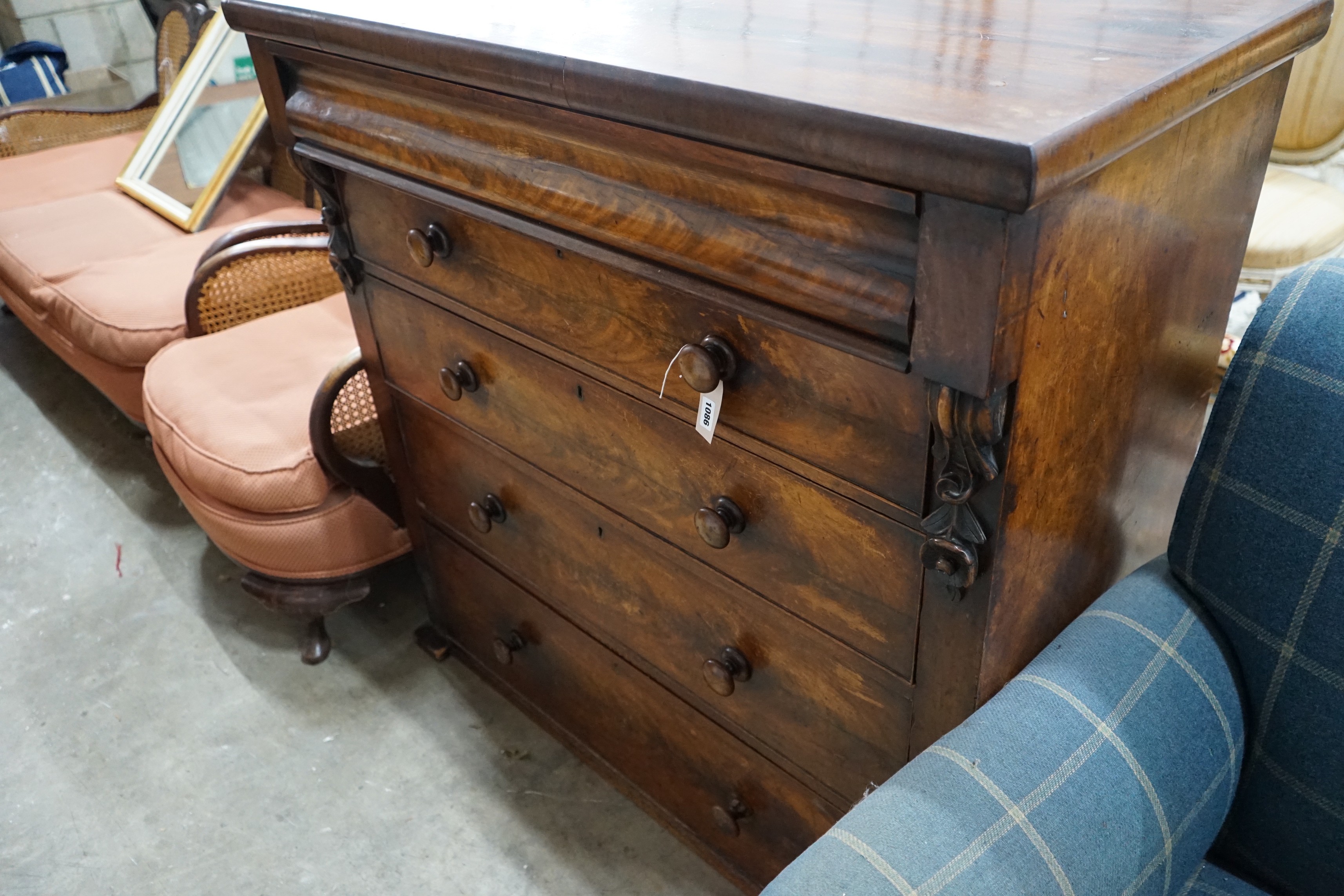 A Victorian Scottish mahogany chest, length 115cm, depth 53cm, height 116cm